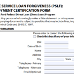 Department Of Education PSLF Employment Certification Form