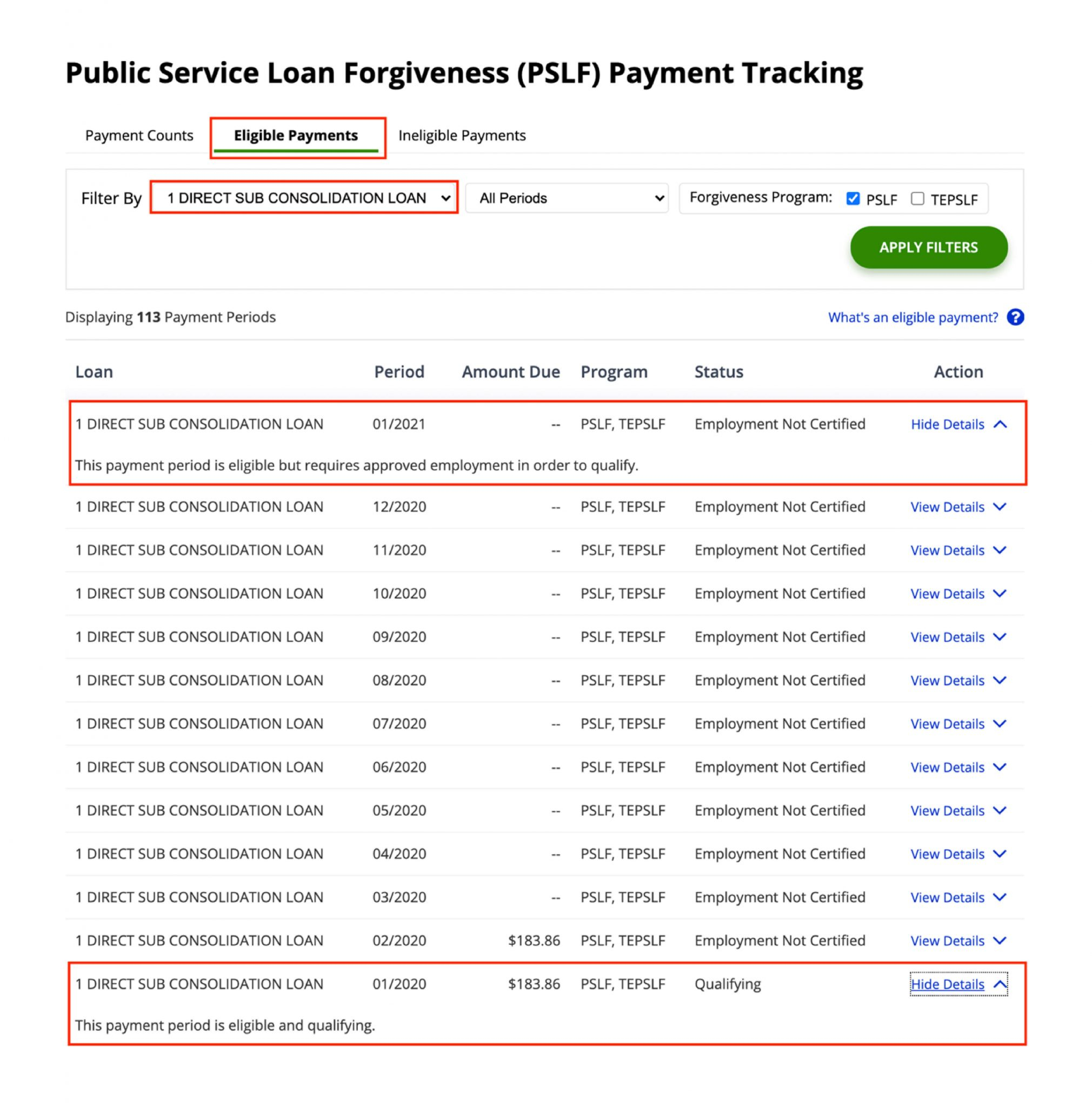 PSLF Tracking Form